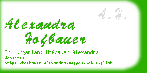 alexandra hofbauer business card